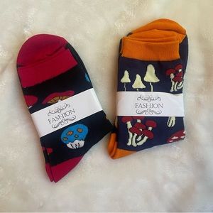 Fun Mushroom socks. Women size 5-8